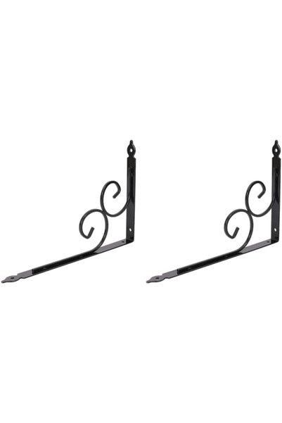 Generic حوامل رفوف حديدية على شكل فراشة - 240×350 مم - أسود - حوامل معدنية قو...