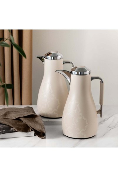 Otantik Home Oktara Dallah Set – Beige + Silver