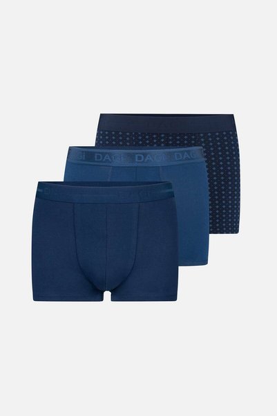Dagi Μπλε Navy Blue 3 τεμαχίων με σχέδιο βαμβακερό μπόξερ