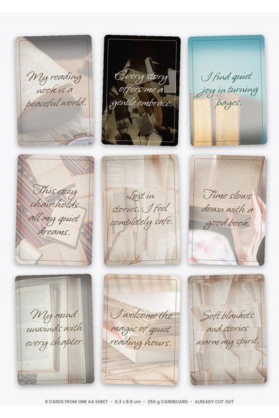 OEM Set Carduri Afirmatii Sanctuarul Cititorului de Carte, 9 Bucati, Carton 2...