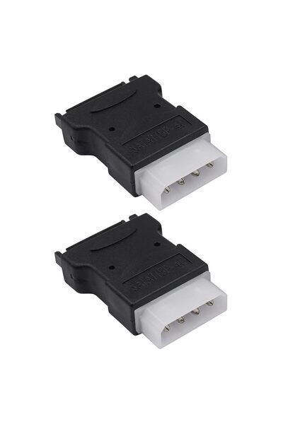 Generic قطعتان من محول SATA إلى Molex IDE، محول طاقة ذكر SATA 15 دبوس إلى ذكر...