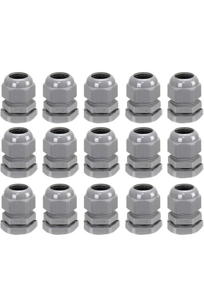 Generic 15 قطعة من وصلات الكابلات السوداء المقاومة للماء M20 20mm IP68، مناسب...