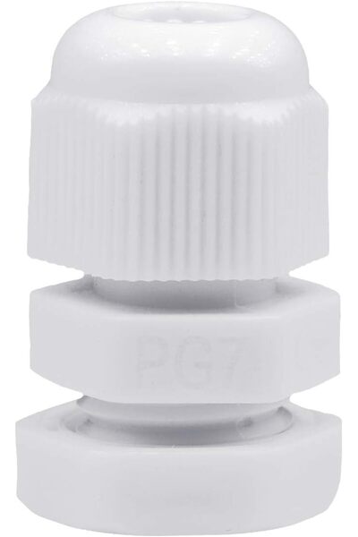 Generic وصلات كابلات PG 7 - 20 قطعة من البلاستيك الأبيض المقاوم للماء لتوصيل ...