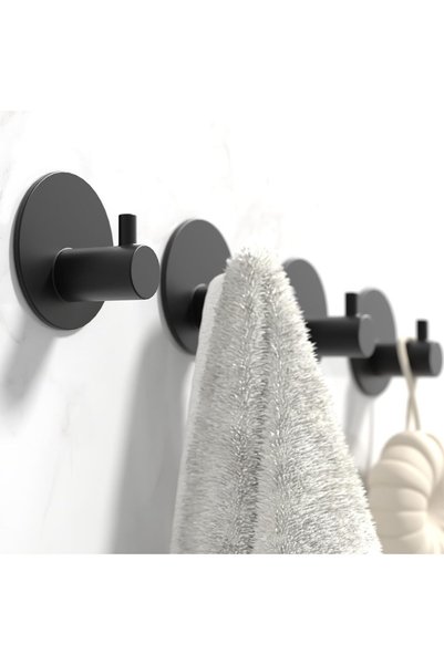 Generic Stainless Steel Traceless Wall Hooks, 4 Pcs- 3M Adhesive Towel Hooks,...