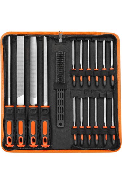 Generic 17-Piece Metal Hand File Set with Storage Case, Premium T12 Drop Forg...