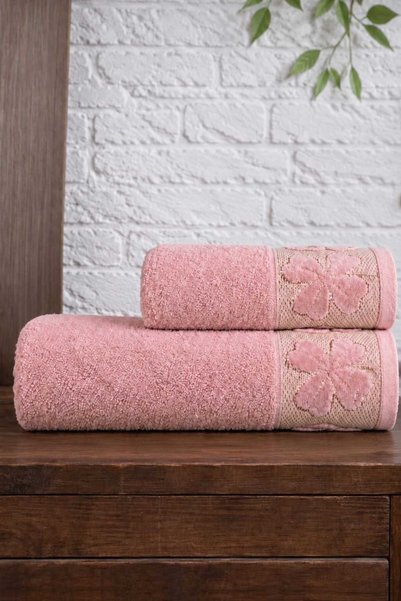 Mela Home Yonca 2-Piece Bath Towel Set - Hand and Face Towels - Dowry - Gift ...