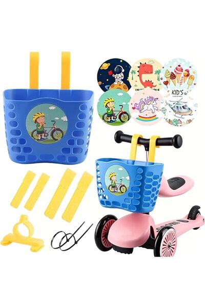 Goodern Kids Bike Basket,Children’s Bicycle Basket with Adjustable Straps and...