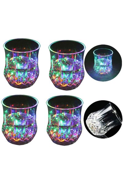 Noonedibs Cană schimbătoare de culoare cu LED-uri luminoase, acrilică, rezist...