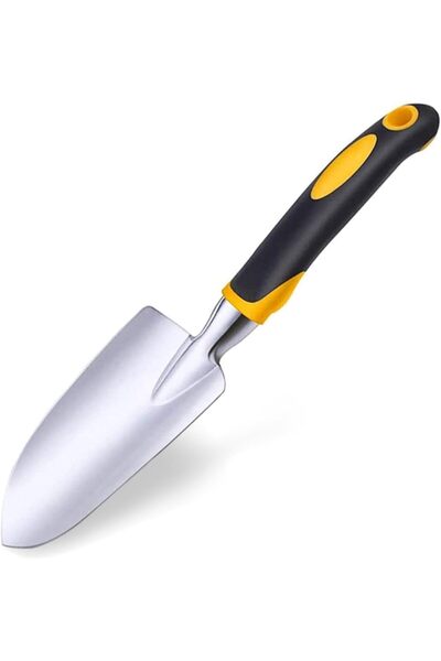 Generic مجرفة يدوية للحدائق مع مقبض مطاطي ناعم غير قابل للانزلاق للزراعة والحفر