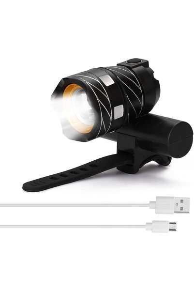 Generic مصباح أمامي للدراجة، إضاءة LED قابلة لإعادة الشحن عبر USB، مصباح أمام...