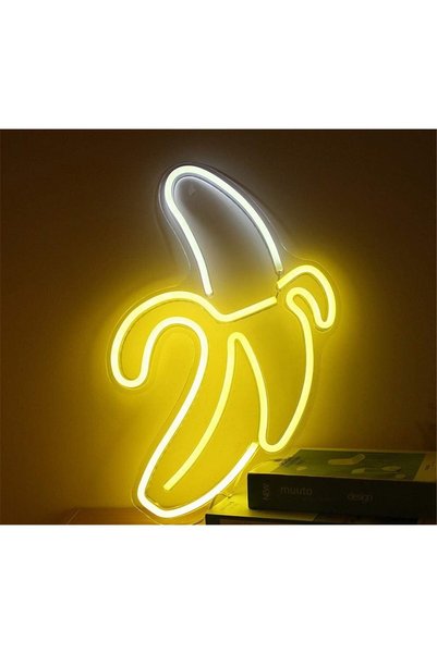 Noonedibs Semne neon banane, lumini neon LED, lumini decorative de perete, lu...