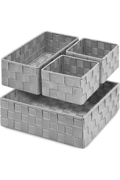 Generic Drawer Organizer Bins,Woven Strap Storage Box Cube Basket Containers ...
