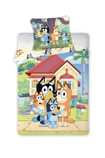 Faro Set lenjerie de pat 2 piese, Faro, Bluey 023, albastru, bumbac 100%, 100...