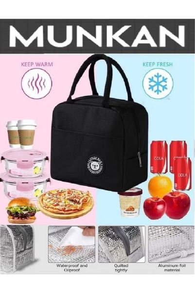 Generic MunKan Insulated Lunch Bag Large Capacity Polyester Handbag - Leakpro...