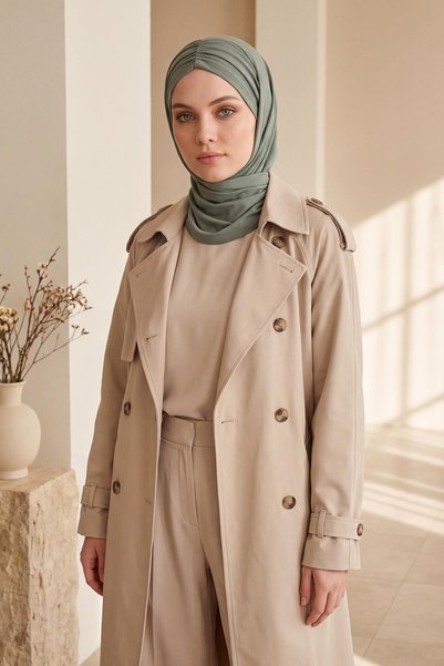 Aisha's Design شال شتوي جاهز للارتداء، أنيق ومريح، مانع للانزلاق، CPS-95O