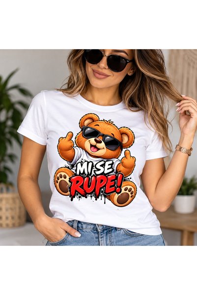 OEM Tricou unisex alb personalizat cu ursuleț și mesaj amuzant „MI SE RUPE!”,...