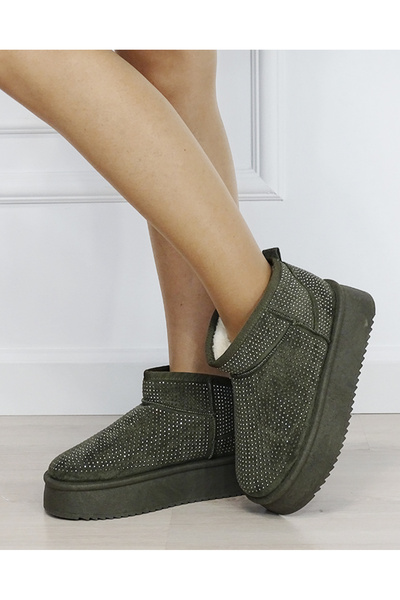 SOFILINE Short olive green boots decorated with rhinestones B-PU-15 M4