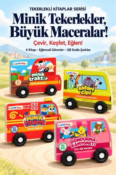 Parlayan Yıldız Tekerlekli ve Şarkılı Kitaplar 4’lü Set – Minik İtfaiye, Mini...