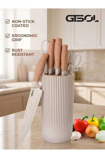 Generic GTSOL Kitchen Knife Set 6-Piece Stainless Steel Kitchen Knife Set wit...
