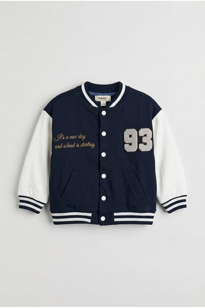 zumino Boy's 93 Appliqued College Jacket with Snap Pockets