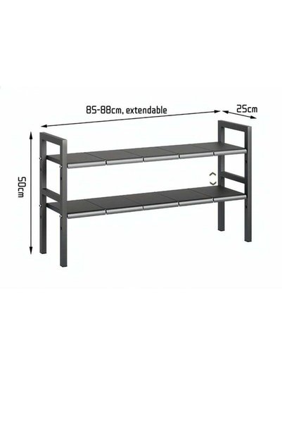 Generic Auraluxi Adjustable Under-Sink Storage Rack – 2-Tier Metal Organizer ...