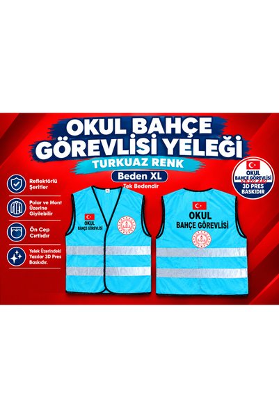 aldatmaz askeri malzeme Turkuaz Renk,Bahçe Görevlisi Yeleği.Beden Sadece XL B...