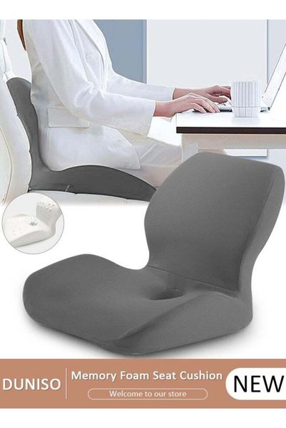 Generic DUNISO Lumbar Support Seat Cushion Memory Foam Pillow Set Ergonomic S...
