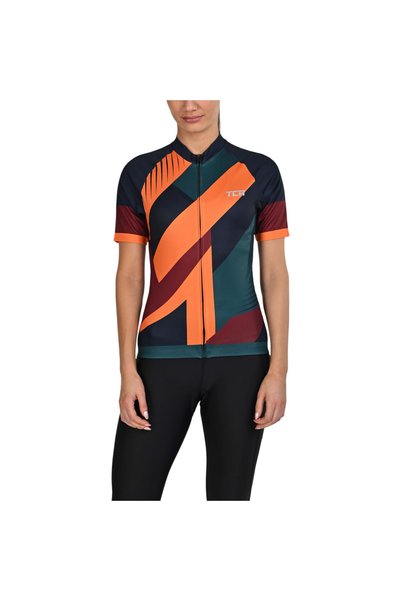 OtherMax Tricou de Ciclism pentru Femei Cu Fermoar Sportiv Respirabil Portoca...