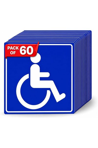 Generic SouqHive Handicap 4 Pack 3x3 Inch Sign Sticker Disabled Wheelchair Sy...