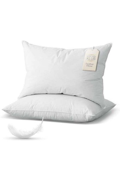 Generic Hotel Linen Klub 2-Piece Duck Down Feather Pillow – 1000g Natural Duc...