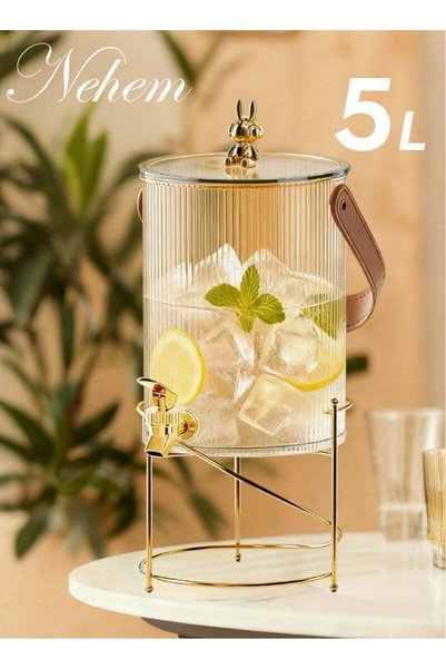 Generic nehem 5L juice jar Water Jug with Tap - Multi-Purpose Beverage Dispen...