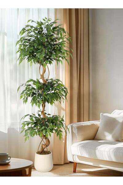 Generic Zvezvia Ficus Artificial Tree with Curved Trunk, 120cm/150cm/180cm Fa...