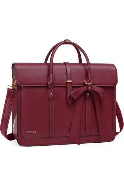 Mosiso Laptop Bag for Women,PU Leather Computer Bag