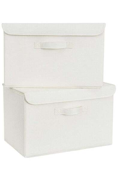 Generic Hanayo Large Storage Bins with Lids, Pack of 2 Closet Storage Boxes f...
