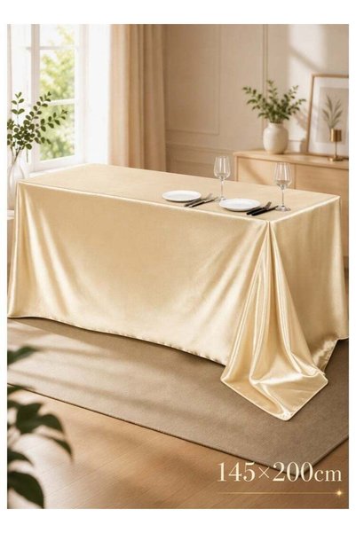Generic Woofixer Satin Tablecloth 145*200cm, Overlay Satin Table Cover Rectan...