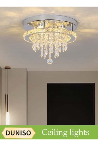 Generic DUNISO Crystal Ceiling Lamp, Corridor Lamp, Entrance Lamp, 30cm Three...