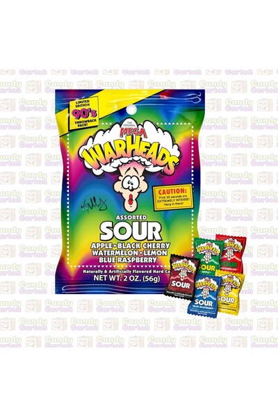 WarHeads وارهيدز ميجا حلوي خمس نكهات حامضة مختلفة 56 جرام مستورد امريكا Extre...