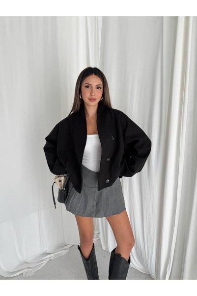 Leyal moda Kadın Bomber ceket- oversize rahat kalıp düğmeli şık tasarım