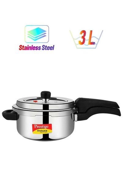 Prestige Svachh Deluxe Alpha Stainless Steel Pressure Cooker Silver 3Liters