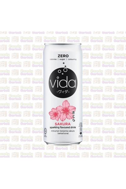 vida فيدا زيرو مشروب غازي بنكهة زهرة الكرز اليابانية ساكورا 325 مل مستورد
