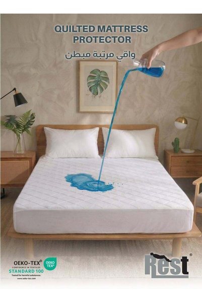 Generic REST Quilted Waterproof Mattress Protector, 160x200+35cm, 250 GSM Mat...