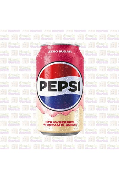 Pepsi بيبسي زيرو سكر بنكهة كريم الفراولة 330 مل مستورد بريطانيا Zero S