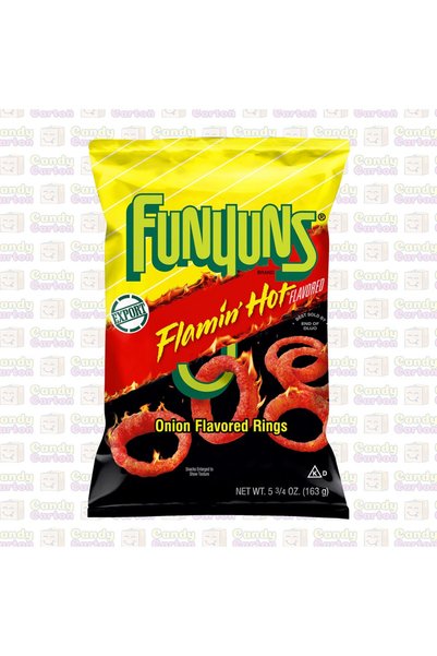 funyuns فونيونس فلامين حلقات شيبس نكهة البصل الحار 163 جرام