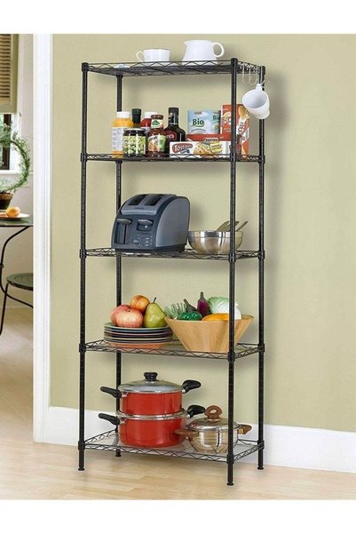 Generic BLOOMING TIME 5-Tier Wire Storage Shelving Rack Heavy Duty Metal Orga...