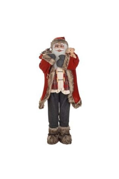UNIC Santa Claus Figurine with Sack & Teddy Bear 120cm