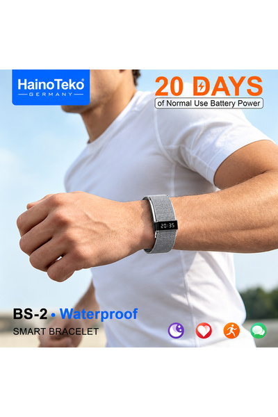 HAINOTEKO BS-2 Waterproof Smart Bracelet with Heart Rate Monitor, Pedometer, ...