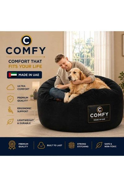 Generic Comfy Black Velvet Large Classic Bean Bag