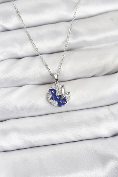 Skygo 316L Steel Chain Silver Color Night Model Zircon Stone Women's Necklace...