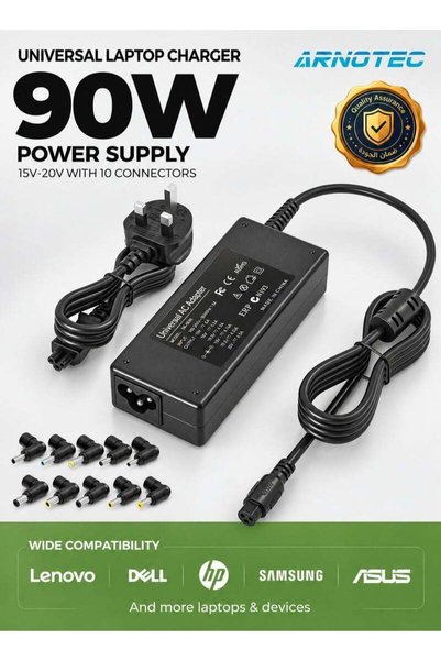 Generic ARNOTEC 90W Universal Laptop Charger, 15V-20V Power Adapter, 10 Inter...