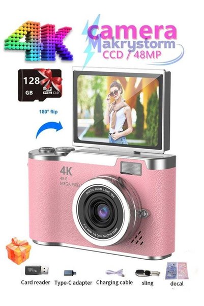 Generic Makrystorm 4k CCD Digital Zoom Student Digital Camera 48MP Portable D...